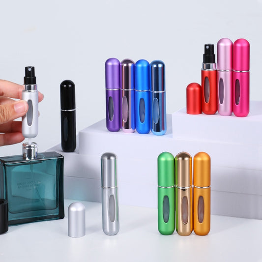 5ml Perfume Atomizer Portable Liquid Container For Cosmetics Mini Aluminum Spray Alcochol Empty Bottle Refillable For Traveling