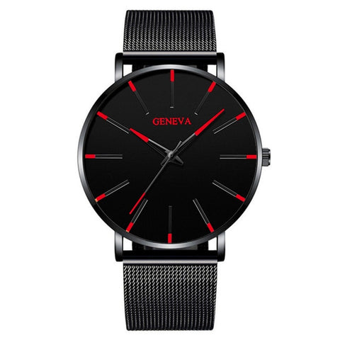 2023 Minimalist Men's Fashion Ultra Thin Watches Simple Men Business Stainless Steel Mesh Belt Quartz Watch relogio masculino