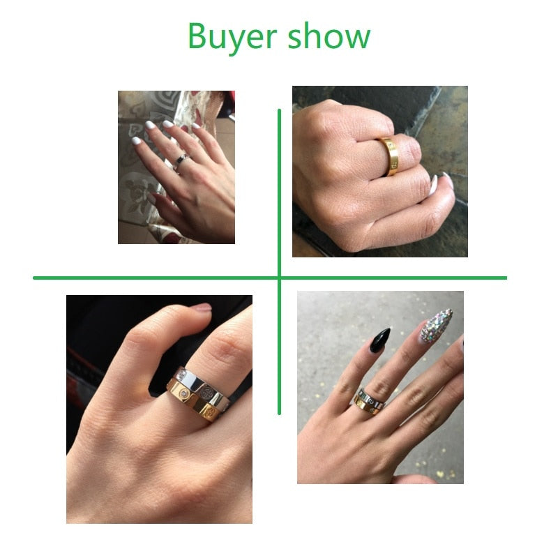2023 Cross Stainless Steel Zircon Ring With Stone For Woman Girl For Men Couple Ring Wedding Ring