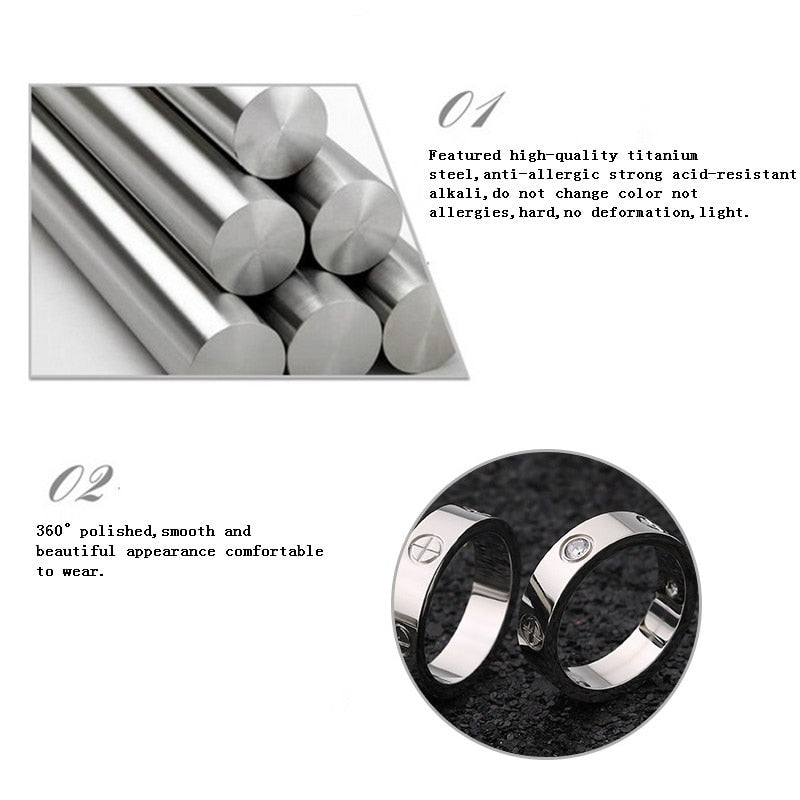 2023 Cross Stainless Steel Zircon Ring With Stone For Woman Girl For Men Couple Ring Wedding Ring