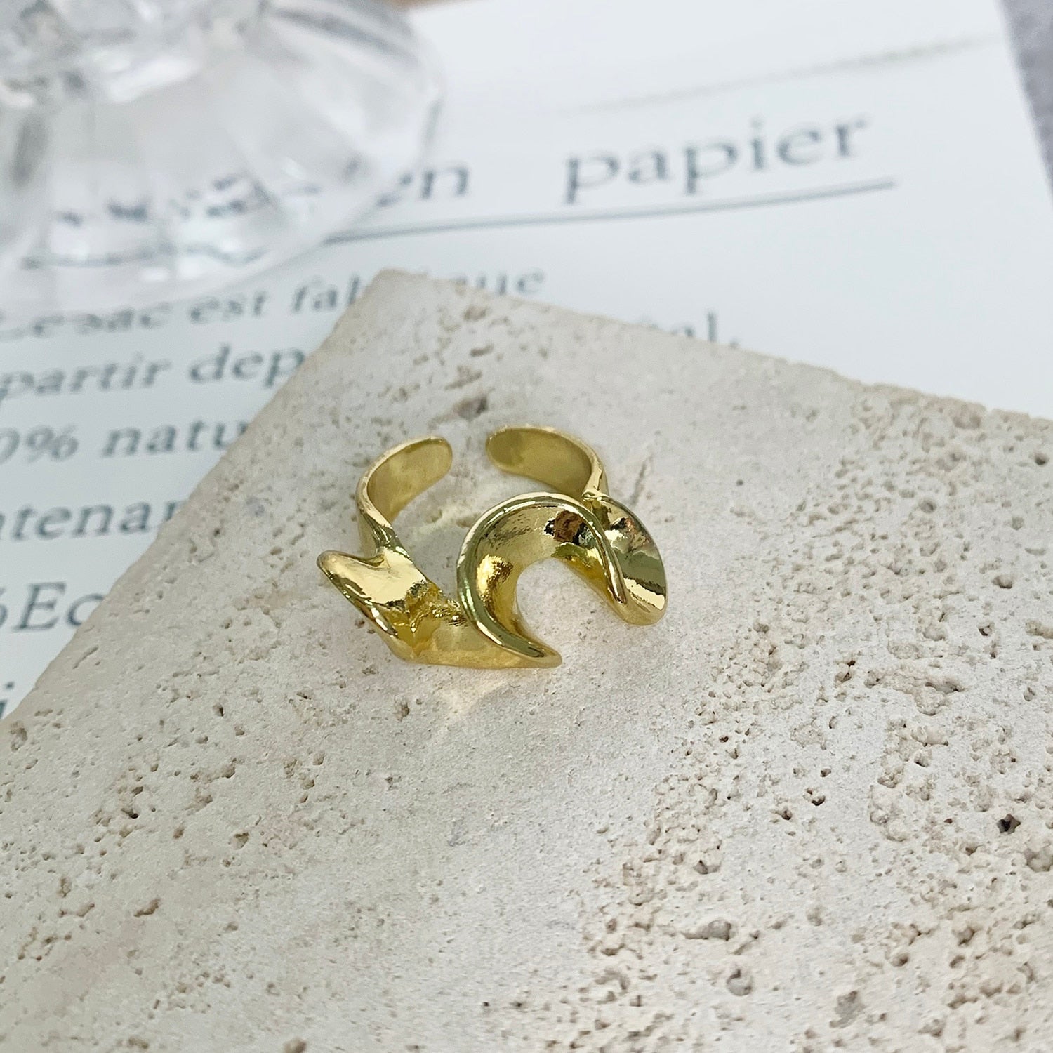 INS Fashion Silver Color Minimalist Irregular Twined Finger Rings Creative Geometric Punk Opening Rings for Women Girls Jewelry