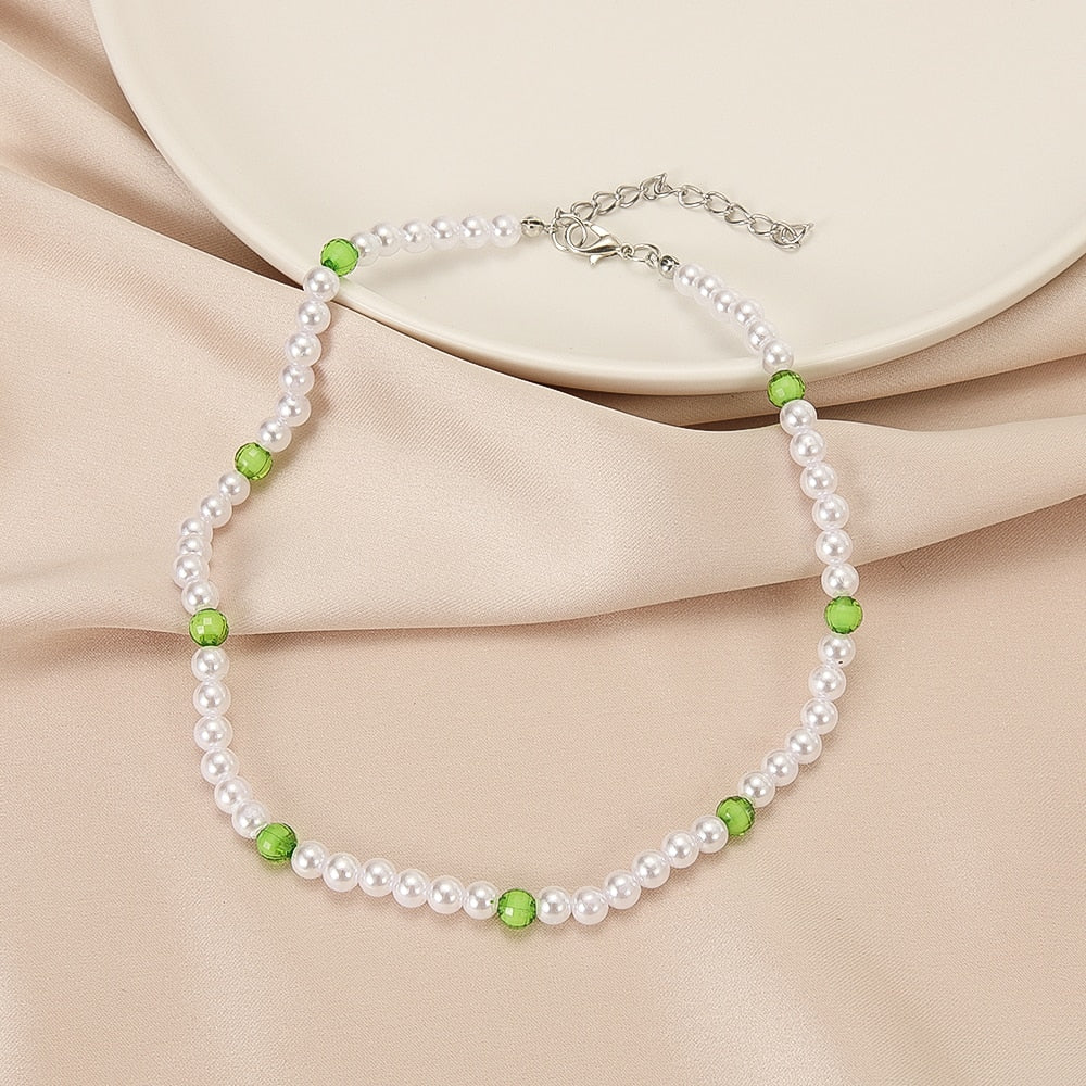 naszyjniki  necklace Modna miłość naszyjnik z pereł kobieta osobowość podróż strona moda naszyjnik na obojczyk akcesoria kołnierz perlas kołnierz